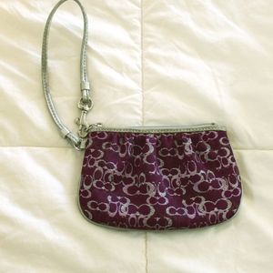 Purple Coach Wristlet